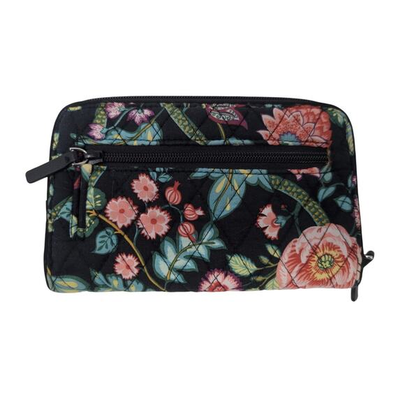 Vera Bradley RFID Turnlock Zip Around Wallet Haymarket Floral Quilted Clutch - Picture 2 of 7